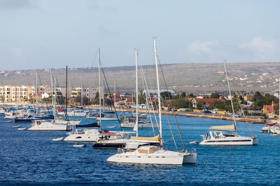 Photo 2 - Quelques voiliers au mouillage pres de la cote de Bonaire Credit photo Darryl Brooks Shutterstock