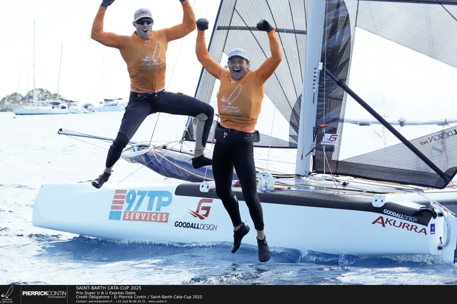 Double victory for Henri Demesmaeker and Rasmus Rosengren (97 TP Services), winners of the Super U & U Express Oasis Prize and the Saint Barth Cata Cup 2025!