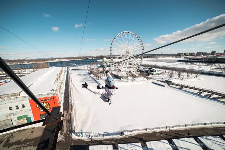 Tyrolienne. Crédit photo : Vieux-Port de Montréal.